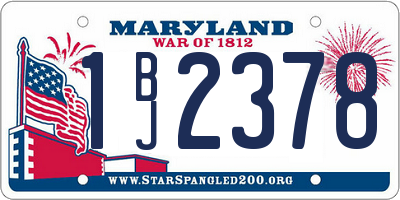 MD license plate 1BJ2378