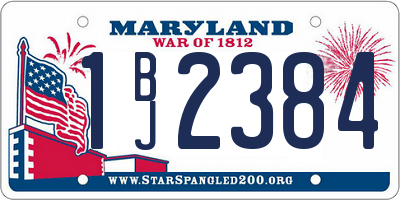 MD license plate 1BJ2384