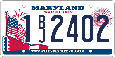 MD license plate 1BJ2402