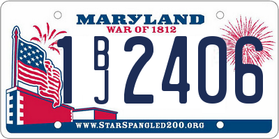MD license plate 1BJ2406