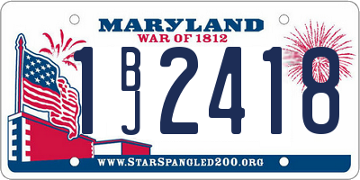 MD license plate 1BJ2418