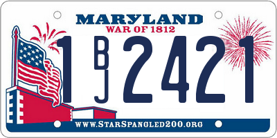 MD license plate 1BJ2421