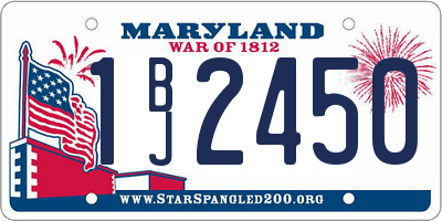 MD license plate 1BJ2450