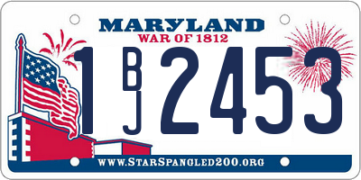 MD license plate 1BJ2453