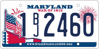 MD license plate 1BJ2460