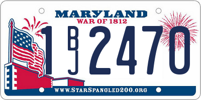 MD license plate 1BJ2470