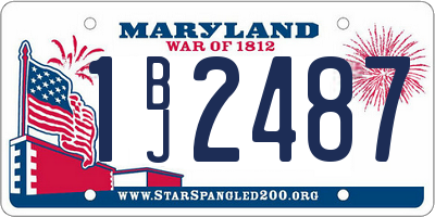 MD license plate 1BJ2487