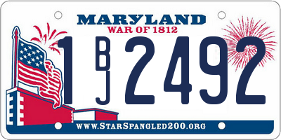 MD license plate 1BJ2492