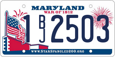 MD license plate 1BJ2503