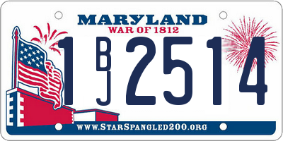 MD license plate 1BJ2514