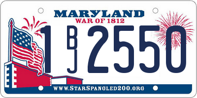 MD license plate 1BJ2550
