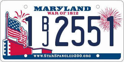 MD license plate 1BJ2551