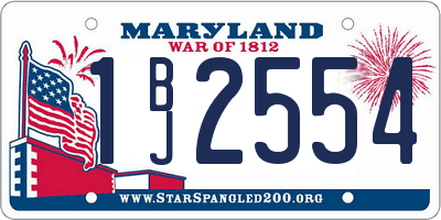 MD license plate 1BJ2554