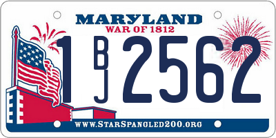 MD license plate 1BJ2562