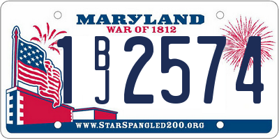 MD license plate 1BJ2574