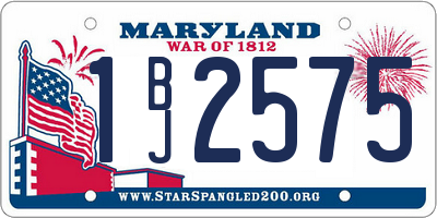 MD license plate 1BJ2575