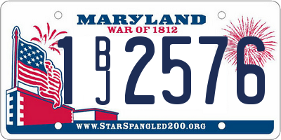 MD license plate 1BJ2576