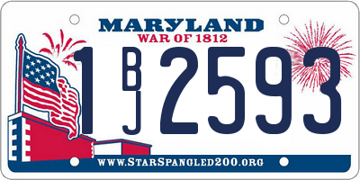 MD license plate 1BJ2593