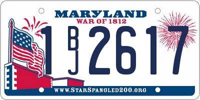 MD license plate 1BJ2617