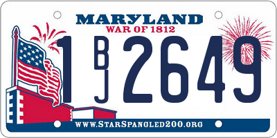 MD license plate 1BJ2649