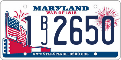MD license plate 1BJ2650