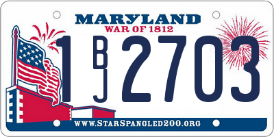 MD license plate 1BJ2703