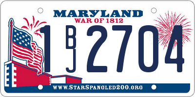 MD license plate 1BJ2704