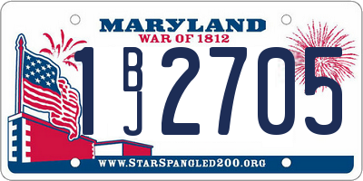 MD license plate 1BJ2705