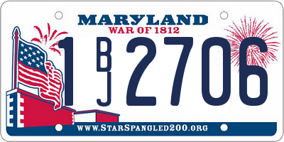 MD license plate 1BJ2706