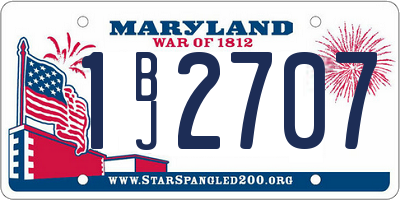 MD license plate 1BJ2707