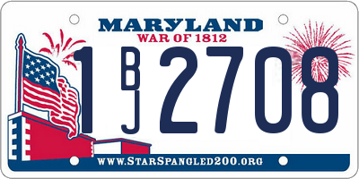 MD license plate 1BJ2708