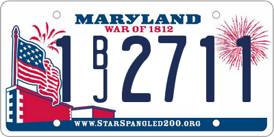 MD license plate 1BJ2711