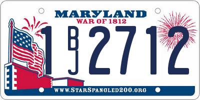 MD license plate 1BJ2712