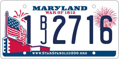 MD license plate 1BJ2716