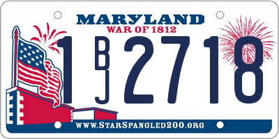MD license plate 1BJ2718