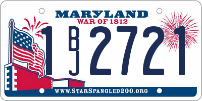 MD license plate 1BJ2721