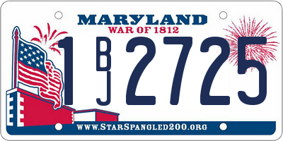 MD license plate 1BJ2725