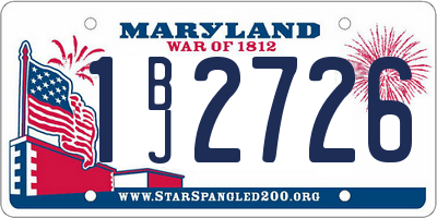 MD license plate 1BJ2726