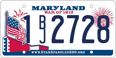 MD license plate 1BJ2728