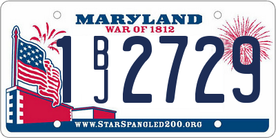 MD license plate 1BJ2729