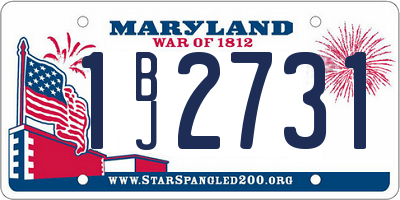 MD license plate 1BJ2731