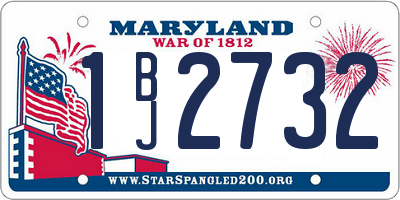 MD license plate 1BJ2732