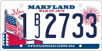 MD license plate 1BJ2733
