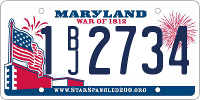 MD license plate 1BJ2734