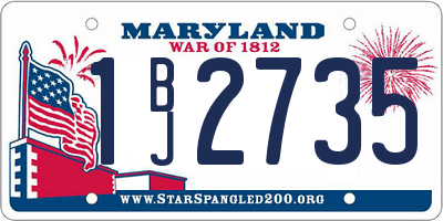 MD license plate 1BJ2735