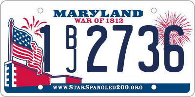 MD license plate 1BJ2736