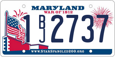 MD license plate 1BJ2737