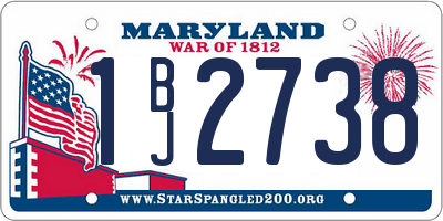 MD license plate 1BJ2738