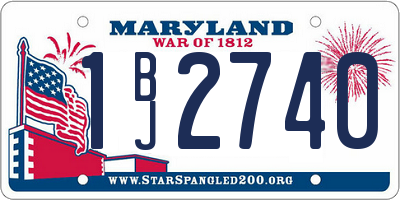 MD license plate 1BJ2740