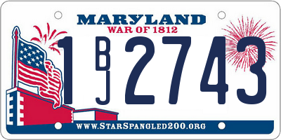 MD license plate 1BJ2743